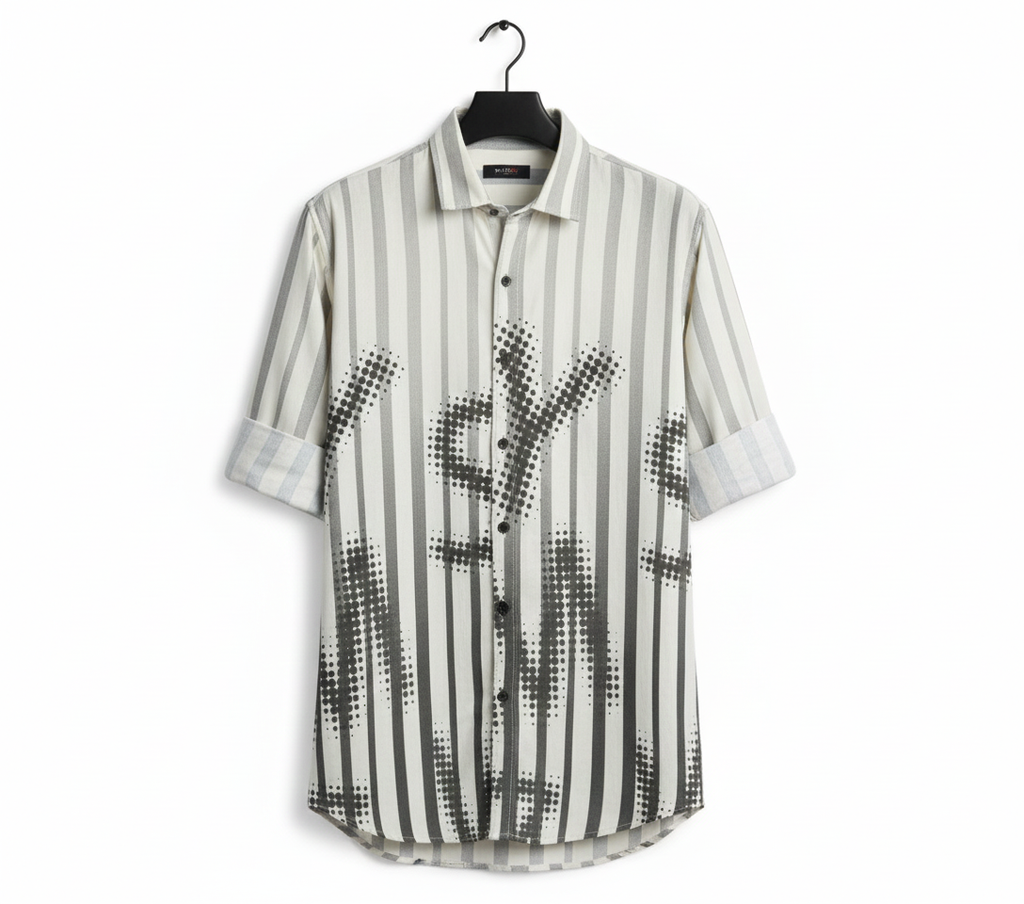 Graphic Vertical Stripe Streetwear Men's Shirt