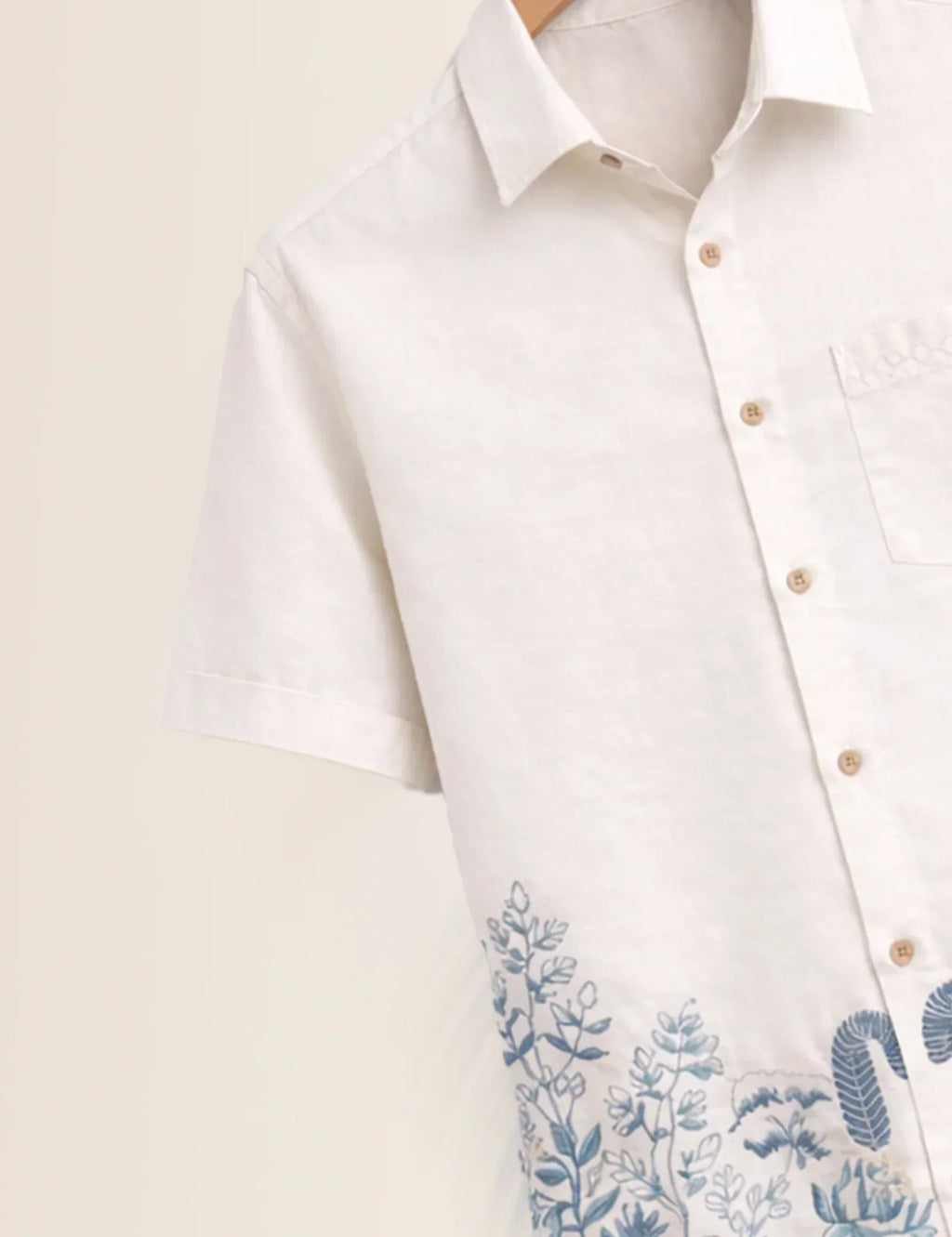 Bottom Flower Printed Men's Shirt - XPST